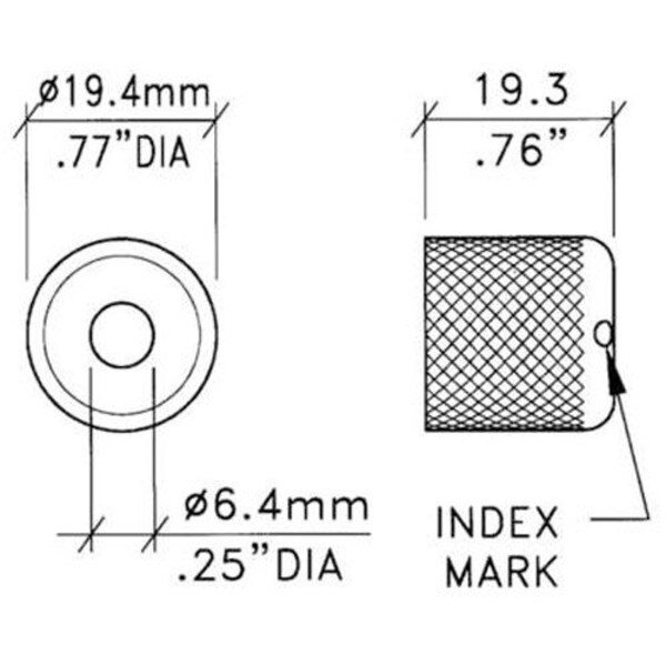 Main product image for Penn-Elcom M1320C Brass Amplifier Knob Chrome 240-212